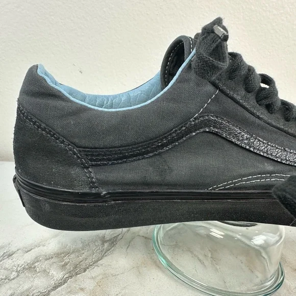 Vans Men's Old Skool Low All Black Canvas Sneakers Skate Tennis Shoes, 11 - Picture 12 of 16